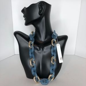 Aqua Link Chain Necklace New!